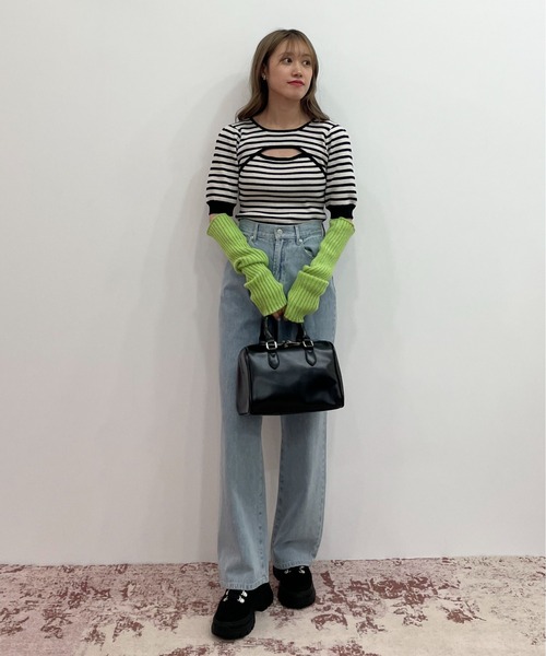 EPIMI E'PIMMY（エピミエピミー）の「バリエリブアームウォーマー（アームカバー・レディース・ベージュ/グリーン系その他/オレンジ/ピンク/オフホワイト/グレー/ブラック・MEDIUM）」の12枚目の写真