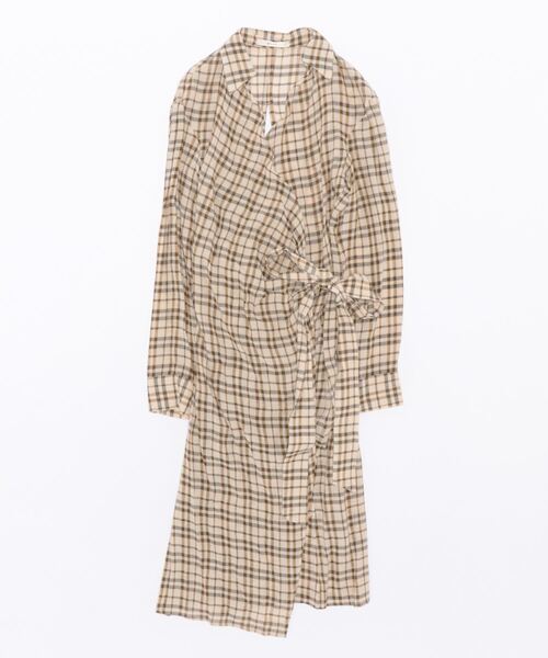 【BAUME】チェックラップドレス