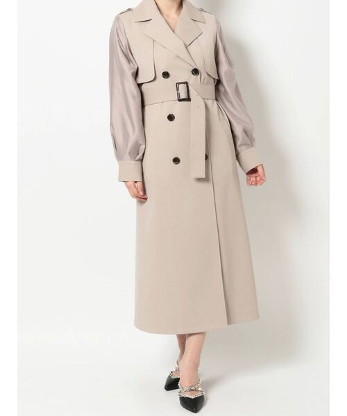 RESEXXY（リゼクシー）の「スリーブシアードッキングロングコート（トレンチコート・レディース・ブラック/ベージュ/ブラウン・FREE）」の16枚目の写真