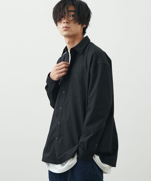 CRAFT STANDARD BOUTIQUE(クラフトスタンダードブティック)の「T/Rレギュラーカラーシャツ(シャツ/ブラウス・メンズ・ホワイト系その他7/ブラック/ブラック系その他/ダークネイビー/ダークグレー/モカ・M/L/LL)」の1枚目の写真