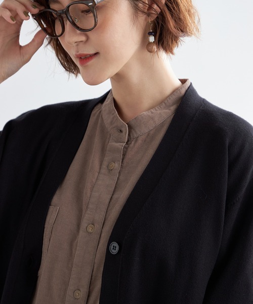 Petit Honfleur(プチオンフルール)の「コーデュロイシャツワンピース(ワンピース・レディース・ベージュ/カーキ・L/M)」の3枚目の写真