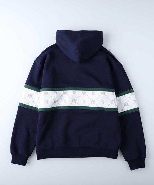 FILA - フィラ FILA L トリコロール パーカー FILA/フィラ】バイカラープルパーカー ワンポイント刺繍