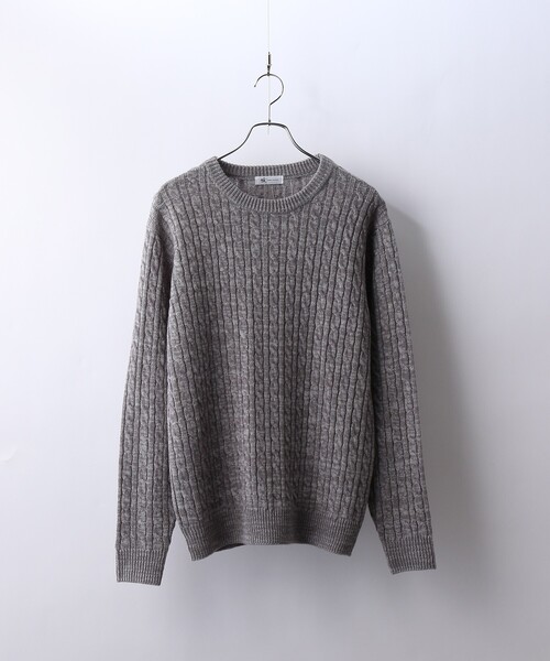 tk.TAKEO KIKUCHI（ティーケータケオキクチ）の「◆【WEB限定】ケーブルクルーネックニットプルオーバー（ニット/セーター・メンズ・ブラック/ベージュ/オフホワイト/ボルドー/グレー系4/ブルー系6・01/02/03/04）」の4枚目の写真