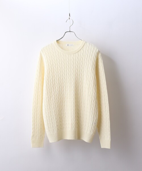 tk.TAKEO KIKUCHI（ティーケータケオキクチ）の「◆【WEB限定】ケーブルクルーネックニットプルオーバー（ニット/セーター・メンズ・ブラック/ベージュ/オフホワイト/ボルドー/グレー系4/ブルー系6・01/02/03/04）」の2枚目の写真