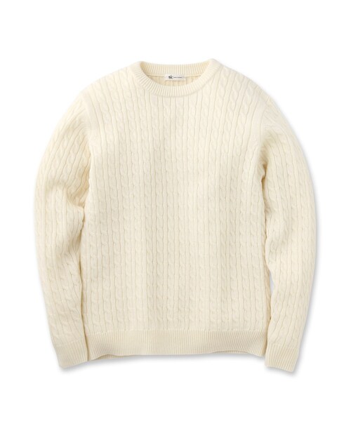 tk.TAKEO KIKUCHI（ティーケータケオキクチ）の「◆【WEB限定】ケーブルクルーネックニットプルオーバー（ニット/セーター・メンズ・ブラック/ベージュ/オフホワイト/ボルドー/グレー系4/ブルー系6・01/02/03/04）」の7枚目の写真