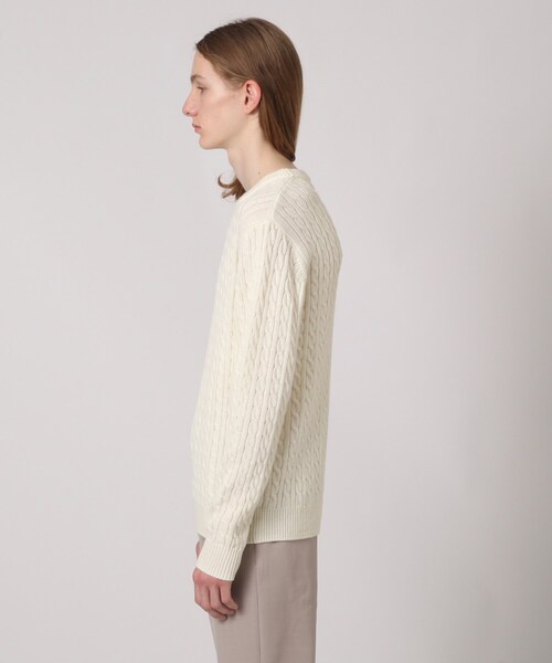 tk.TAKEO KIKUCHI（ティーケータケオキクチ）の「◆【WEB限定】ケーブルクルーネックニットプルオーバー（ニット/セーター・メンズ・ブラック/ベージュ/オフホワイト/ボルドー/グレー系4/ブルー系6・01/02/03/04）」の9枚目の写真