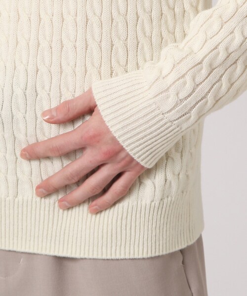 tk.TAKEO KIKUCHI（ティーケータケオキクチ）の「◆【WEB限定】ケーブルクルーネックニットプルオーバー（ニット/セーター・メンズ・ブラック/ベージュ/オフホワイト/ボルドー/グレー系4/ブルー系6・01/02/03/04）」の12枚目の写真