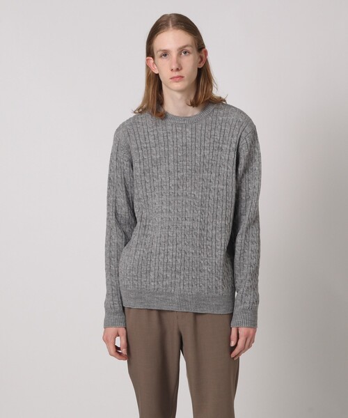 tk.TAKEO KIKUCHI（ティーケータケオキクチ）の「◆【WEB限定】ケーブルクルーネックニットプルオーバー（ニット/セーター・メンズ・ブラック/ベージュ/オフホワイト/ボルドー/グレー系4/ブルー系6・01/02/03/04）」の15枚目の写真