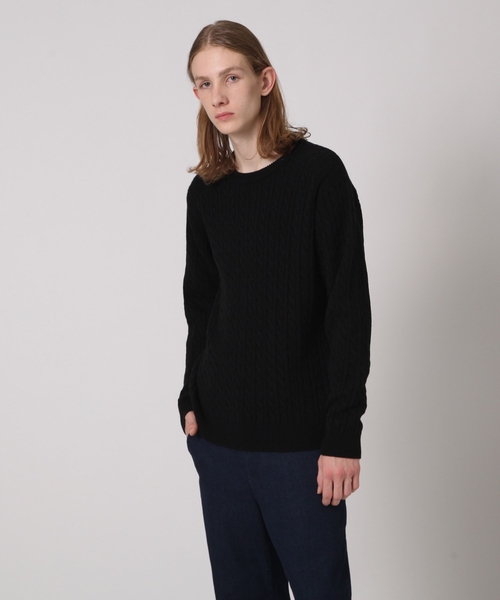 tk.TAKEO KIKUCHI（ティーケータケオキクチ）の「◆【WEB限定】ケーブルクルーネックニットプルオーバー（ニット/セーター・メンズ・ブラック/ベージュ/オフホワイト/ボルドー/グレー系4/ブルー系6・01/02/03/04）」の18枚目の写真