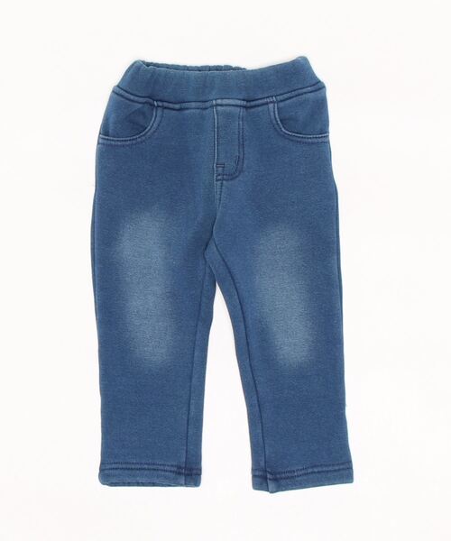 Moujonjon(ムージョンジョン)の「デニムニット立起毛型込パンツ(デニムパンツ・キッズ・ネイビー/その他1・110/100/120/90/140/130/80)」の1枚目の写真