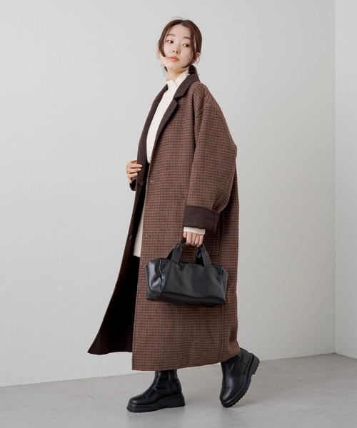 Kastane(カスタネ)の「【サイズ展開あり】リバーシブルチェスターコート(チェスターコート・レディース・アイボリー/ブラウン・1/2)」の10枚目の写真