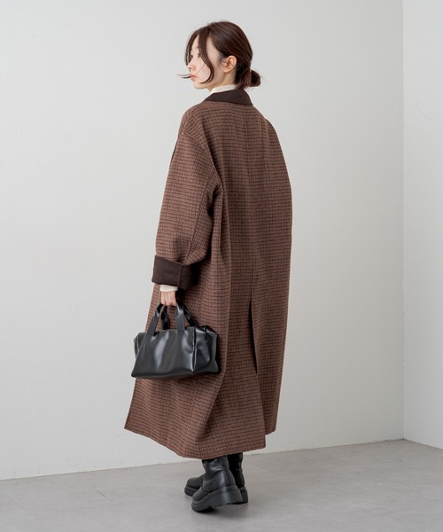 Kastane(カスタネ)の「【サイズ展開あり】リバーシブルチェスターコート(チェスターコート・レディース・アイボリー/ブラウン・1/2)」の9枚目の写真