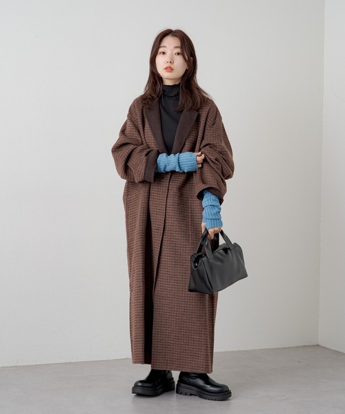 Kastane(カスタネ)の「【サイズ展開あり】リバーシブルチェスターコート(チェスターコート・レディース・アイボリー/ブラウン・1/2)」の12枚目の写真