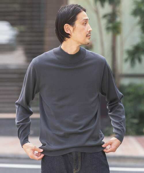 URBAN RESEARCH DOORS（アーバンリサーチドアーズ）の「LIFE STYLE TAILOR　ハーモニーモックネックニット（ニット/セーター・メンズ・グリーン/チャコールグレー/ホワイト/ネイビー・40/38）」の3枚目の写真