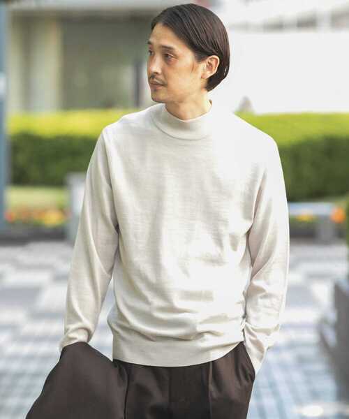 URBAN RESEARCH DOORS（アーバンリサーチドアーズ）の「LIFE STYLE TAILOR　ハーモニーモックネックニット（ニット/セーター・メンズ・グリーン/チャコールグレー/ホワイト/ネイビー・40/38）」の5枚目の写真