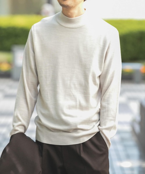 URBAN RESEARCH DOORS（アーバンリサーチドアーズ）の「LIFE STYLE TAILOR　ハーモニーモックネックニット（ニット/セーター・メンズ・グリーン/チャコールグレー/ホワイト/ネイビー・40/38）」の10枚目の写真