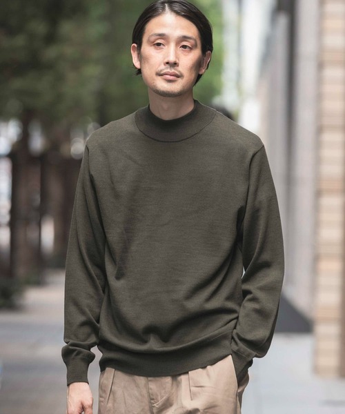 URBAN RESEARCH DOORS（アーバンリサーチドアーズ）の「LIFE STYLE TAILOR　ハーモニーモックネックニット（ニット/セーター・メンズ・グリーン/チャコールグレー/ホワイト/ネイビー・40/38）」の13枚目の写真