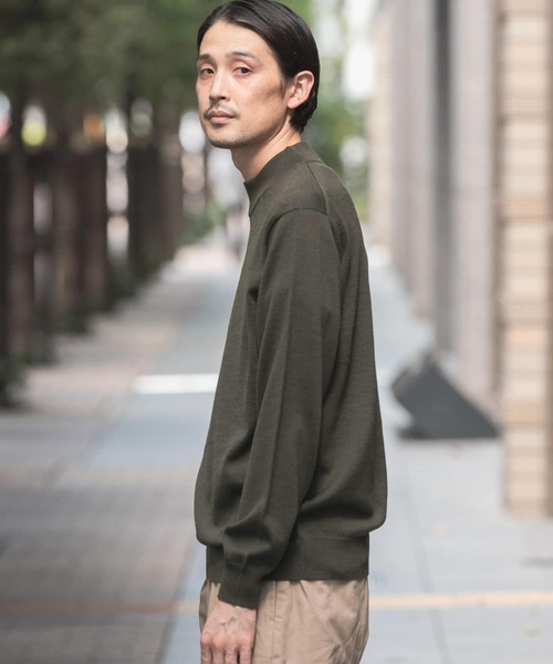 URBAN RESEARCH DOORS（アーバンリサーチドアーズ）の「LIFE STYLE TAILOR　ハーモニーモックネックニット（ニット/セーター・メンズ・グリーン/チャコールグレー/ホワイト/ネイビー・40/38）」の15枚目の写真