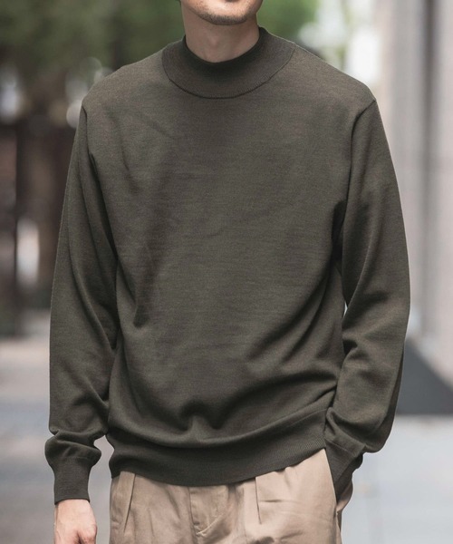 URBAN RESEARCH DOORS（アーバンリサーチドアーズ）の「LIFE STYLE TAILOR　ハーモニーモックネックニット（ニット/セーター・メンズ・グリーン/チャコールグレー/ホワイト/ネイビー・40/38）」の17枚目の写真