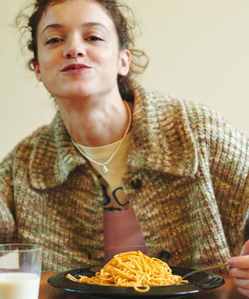 FREAK'S STORE（フリークスストア）の「衿付きミックスニットカーディガン（カーディガン/ボレロ・レディース・グリーン/ブルー/ピンク・ﾌﾘ-/SMALL）」の5枚目の写真