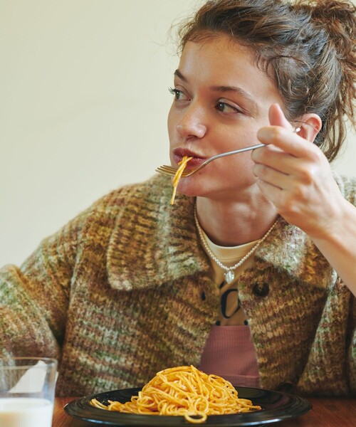 FREAK'S STORE（フリークスストア）の「衿付きミックスニットカーディガン（カーディガン/ボレロ・レディース・グリーン/ブルー/ピンク・ﾌﾘ-/SMALL）」の6枚目の写真