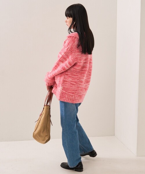 FREAK'S STORE（フリークスストア）の「衿付きミックスニットカーディガン（カーディガン/ボレロ・レディース・グリーン/ブルー/ピンク・ﾌﾘ-/SMALL）」の14枚目の写真