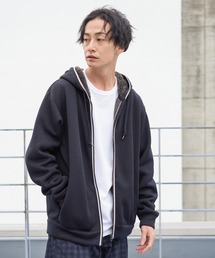 ニット裏ボアジップアップパーカー