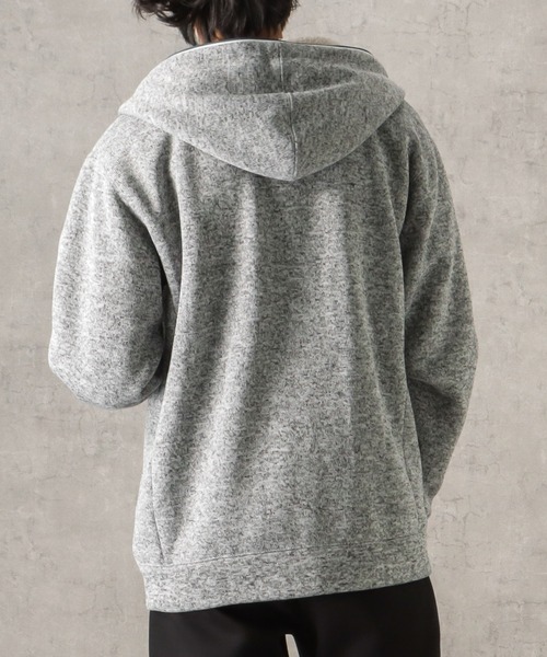 NAVY(ネイビー)の「ニット裏ボアジップアップパーカー(パーカー・メンズ・ネイビー/グリーン/グレー/ブラック・L/XL/M)」の22枚目の写真