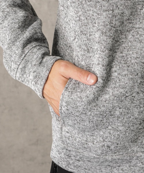 ニット裏ボアジップアップパーカー（パーカー）｜NAVY（ネイビー）の