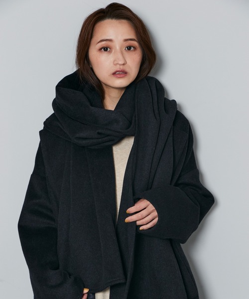 Kastane（カスタネ）の「B ノーカラーミドルコートストールSET（ノーカラーコート・レディース・チャコールグレー/ブラウン・FREE）」の20枚目の写真