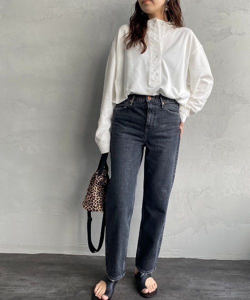 THE SHINZONE（ザ　シンゾーン）の「[THE SHINZONE/ザ シンゾーン] ミリタリー ヘンリープルオーバーカットソー（Tシャツ/カットソー・レディース・ホワイト/ブラック/セージグリーン・F）」の7枚目の写真