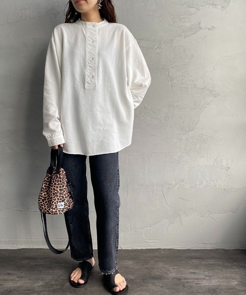 THE SHINZONE（ザ　シンゾーン）の「[THE SHINZONE/ザ シンゾーン] ミリタリー ヘンリープルオーバーカットソー（Tシャツ/カットソー・レディース・ホワイト/ブラック/セージグリーン・F）」の12枚目の写真