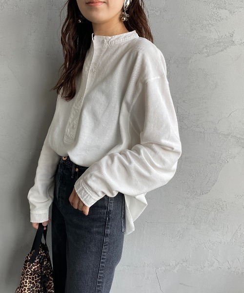 THE SHINZONE（ザ　シンゾーン）の「[THE SHINZONE/ザ シンゾーン] ミリタリー ヘンリープルオーバーカットソー（Tシャツ/カットソー・レディース・ホワイト/ブラック/セージグリーン・F）」の6枚目の写真