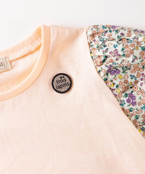 trois lapins kp（トロワラパンケーピー）の「袖小花プリント半袖チュニック(110～150)（チュニック・キッズ・ライトピンク・110cm/120cm/130cm/140cm/150cm/160cm）」の7枚目の写真