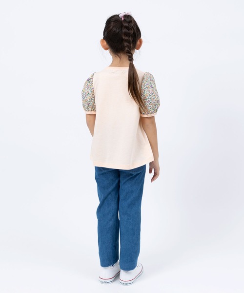 trois lapins kp（トロワラパンケーピー）の「袖小花プリント半袖チュニック(110～150)（チュニック・キッズ・ライトピンク・110cm/120cm/130cm/140cm/150cm/160cm）」の8枚目の写真