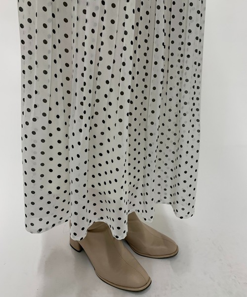un dix cors（アンディコール）の「ドット柄プリーツスカート（スカート・レディース・ブラック/ホワイト・FREE）」の12枚目の写真