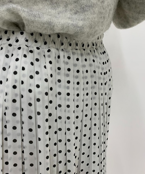 un dix cors（アンディコール）の「ドット柄プリーツスカート（スカート・レディース・ブラック/ホワイト・FREE）」の10枚目の写真