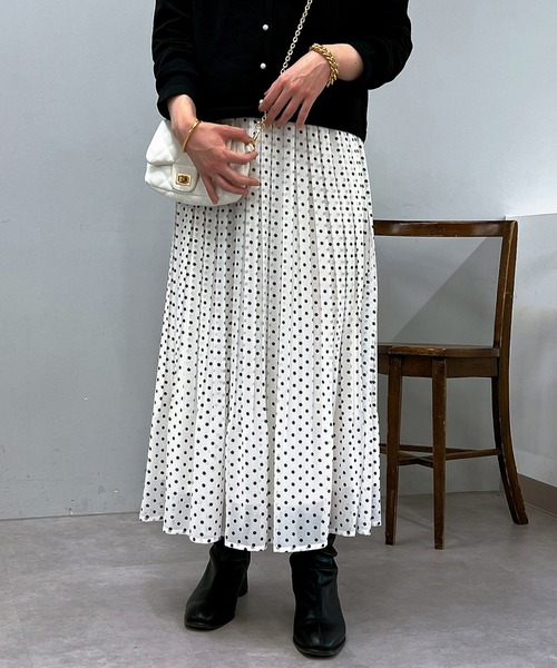 un dix cors（アンディコール）の「ドット柄プリーツスカート（スカート・レディース・ブラック/ホワイト・FREE）」の21枚目の写真