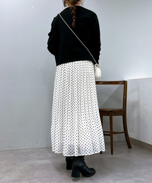 un dix cors（アンディコール）の「ドット柄プリーツスカート（スカート・レディース・ブラック/ホワイト・FREE）」の8枚目の写真