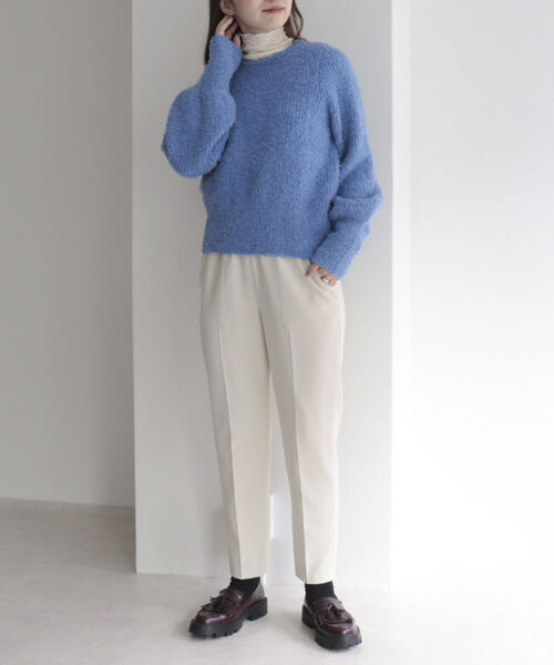 fredy emue(フレディエミュ)の「【XSサイズあり】ウール調テーパードパンツ(スラックス・レディース・オフホワイト/ブラック/イエロー/チャコールグレー・36/34/38)」の21枚目の写真