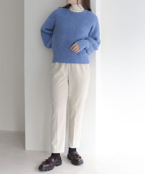 fredy emue(フレディエミュ)の「【XSサイズあり】ウール調テーパードパンツ(スラックス・レディース・オフホワイト/ブラック/イエロー/チャコールグレー・36/34/38)」の5枚目の写真