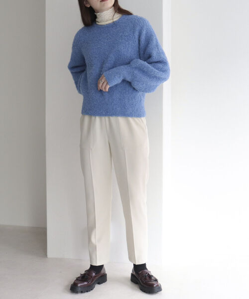 fredy emue(フレディエミュ)の「【XSサイズあり】ウール調テーパードパンツ(スラックス・レディース・オフホワイト/ブラック/イエロー/チャコールグレー・36/34/38)」の15枚目の写真