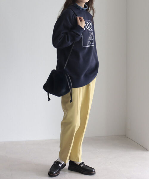fredy emue(フレディエミュ)の「【XSサイズあり】ウール調テーパードパンツ(スラックス・レディース・オフホワイト/ブラック/イエロー/チャコールグレー・36/34/38)」の22枚目の写真