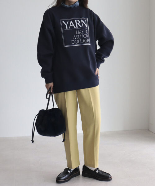 fredy emue(フレディエミュ)の「【XSサイズあり】ウール調テーパードパンツ(スラックス・レディース・オフホワイト/ブラック/イエロー/チャコールグレー・36/34/38)」の6枚目の写真