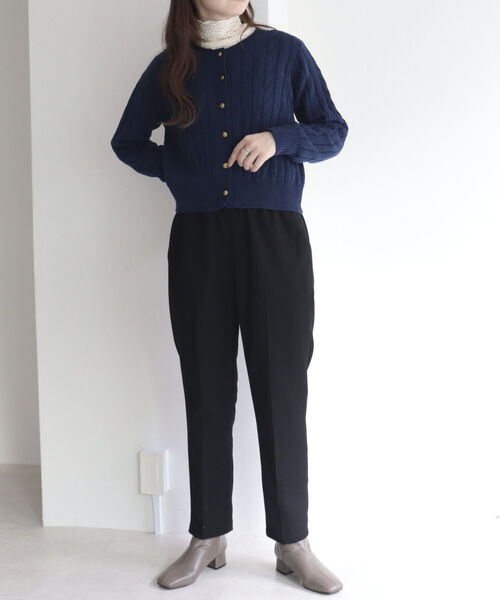 fredy emue(フレディエミュ)の「【XSサイズあり】ウール調テーパードパンツ(スラックス・レディース・オフホワイト/ブラック/イエロー/チャコールグレー・36/34/38)」の17枚目の写真