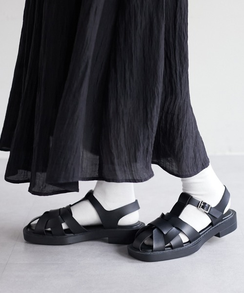 DISCOAT（ディスコート）の「スクエアグルカサンダル（サンダル・レディース・ブラック/オフホワイト/ブラウン・SMALL/MEDIUM/LARGE）」の15枚目の写真