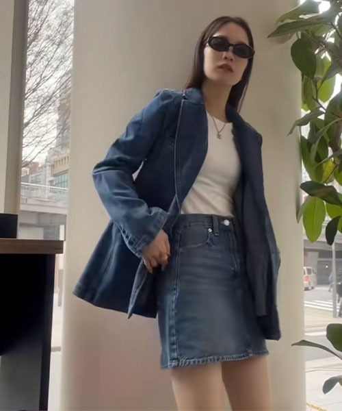 GAP（ギャップ）の「ウォッシュウェル デニムジャケット（デニムジャケット・レディース・インディゴブルー・S/M/L/XS/XXS）」の14枚目の写真