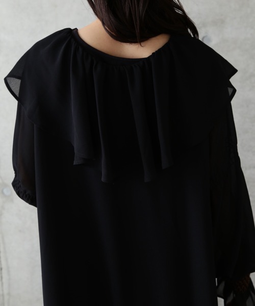 ROSE BUD（ローズバッド）の「フリルカラーワンピース（ワンピース・レディース・ブルー/ブラック・FREE）」の14枚目の写真