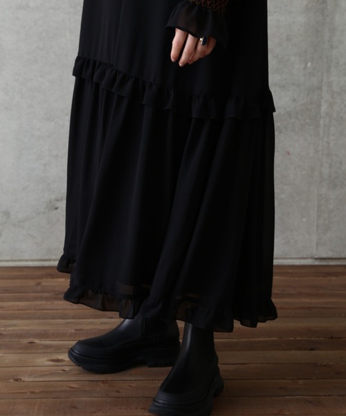 ROSE BUD（ローズバッド）の「フリルカラーワンピース（ワンピース・レディース・ブルー/ブラック・FREE）」の13枚目の写真