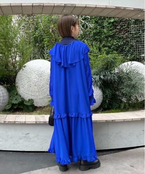 ROSE BUD - ローズバッド　シャツ　ワンピース　ストライプ　シャツワンピース　ノーカラー ROSE BUD（ローズバッド）の「(OKIRAKU)グラフィックプリント